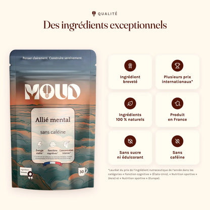 paquet de MOUD avec des explications de sa qualité